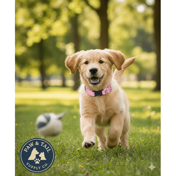 Lupine Pet E-collar Adjustable Nylon Replacement Dog Strap 3/4 inch, Pink