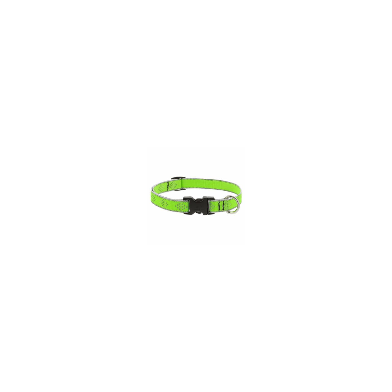 Lupine Reflective Dog Collar 3/4" Wide Green Diamond Adjusts from 13
