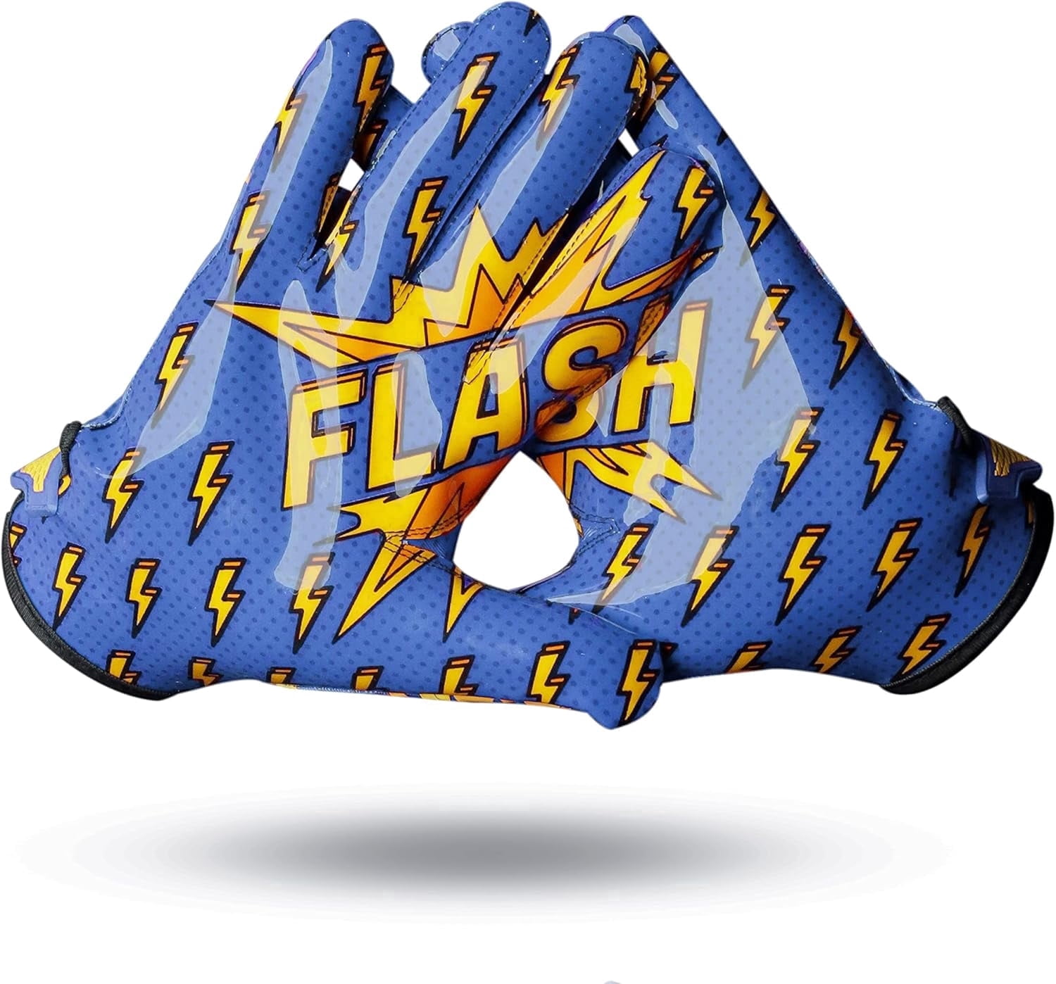 Lupine Thunder Football Gloves – Sticky Grip Wide Receiver Gloves, Skin Tight Fit, Adult & Youth (Blue, Adult- X-Large)