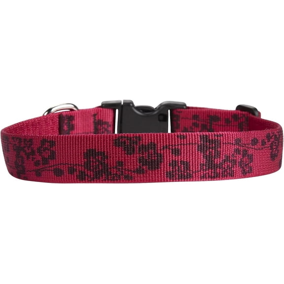LupinePet 20252 Originals 1" Plum Blossom 12-20" Adjustable Collar for Medium and Larger Dogs