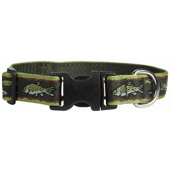 LupinePet Originals 1" Brook Trout 12-20" Adjustable Collar for Medium and Larger Dogs