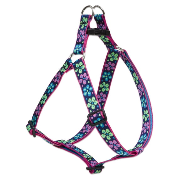 LupinePet Originals 1" Flower Power 24-38" Step In Harness for Large Dogs
