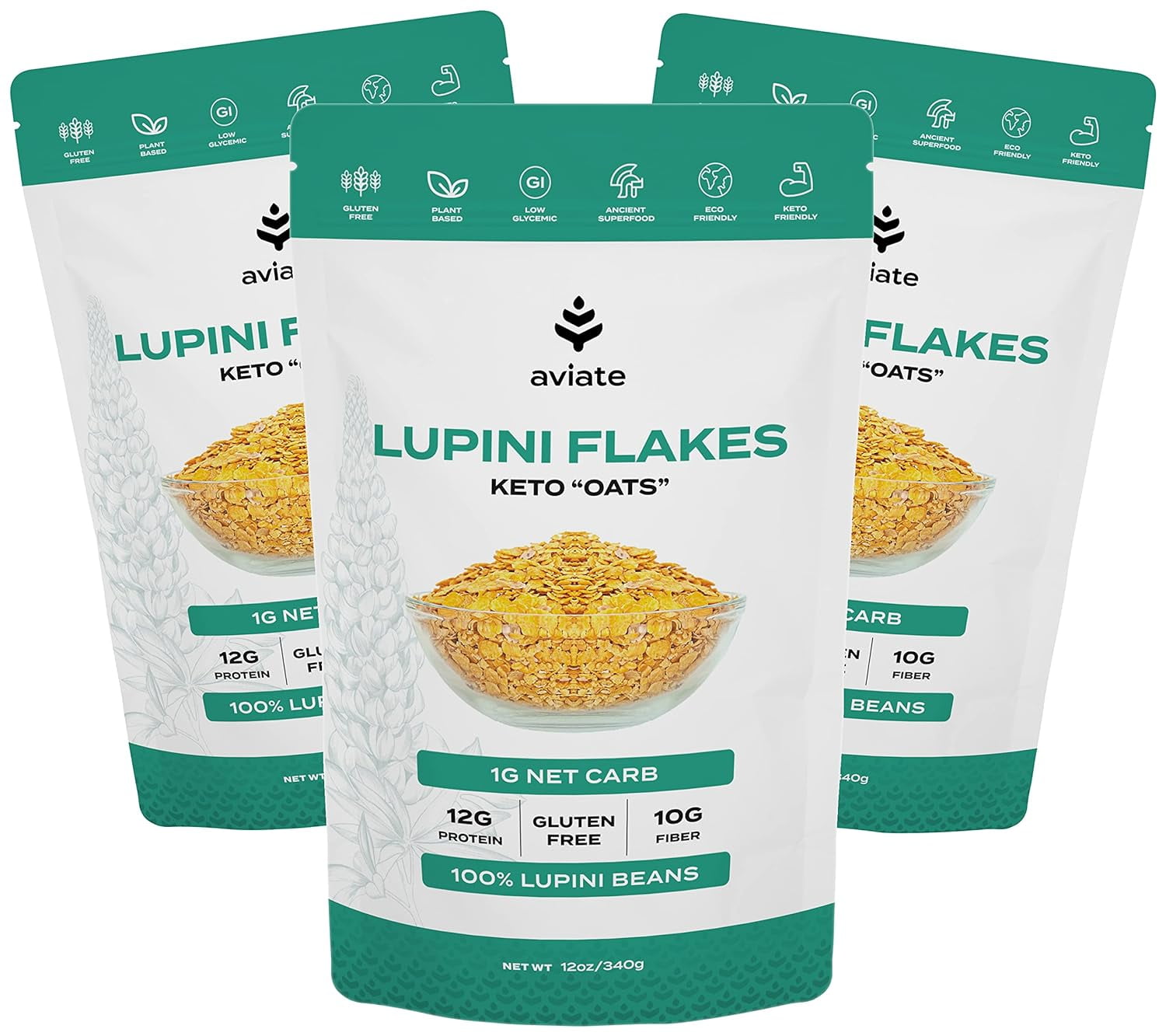 Lupini FLAKES Keto "Oats" & Vegan Friendly Superfood NonGMO