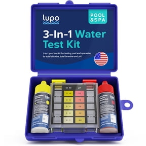 Lupo 3-in-1 Pool Test Kit | Pool Testing Kit for Residential Swimming Pools & Spas for Testing Total Chlorine, Total Bromine & pH