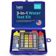Lupo 3-in-1 Pool Test Kit | Pool Testing Kit for Residential Swimming Pools & Spas for Testing Total Chlorine, Total Bromine & pH