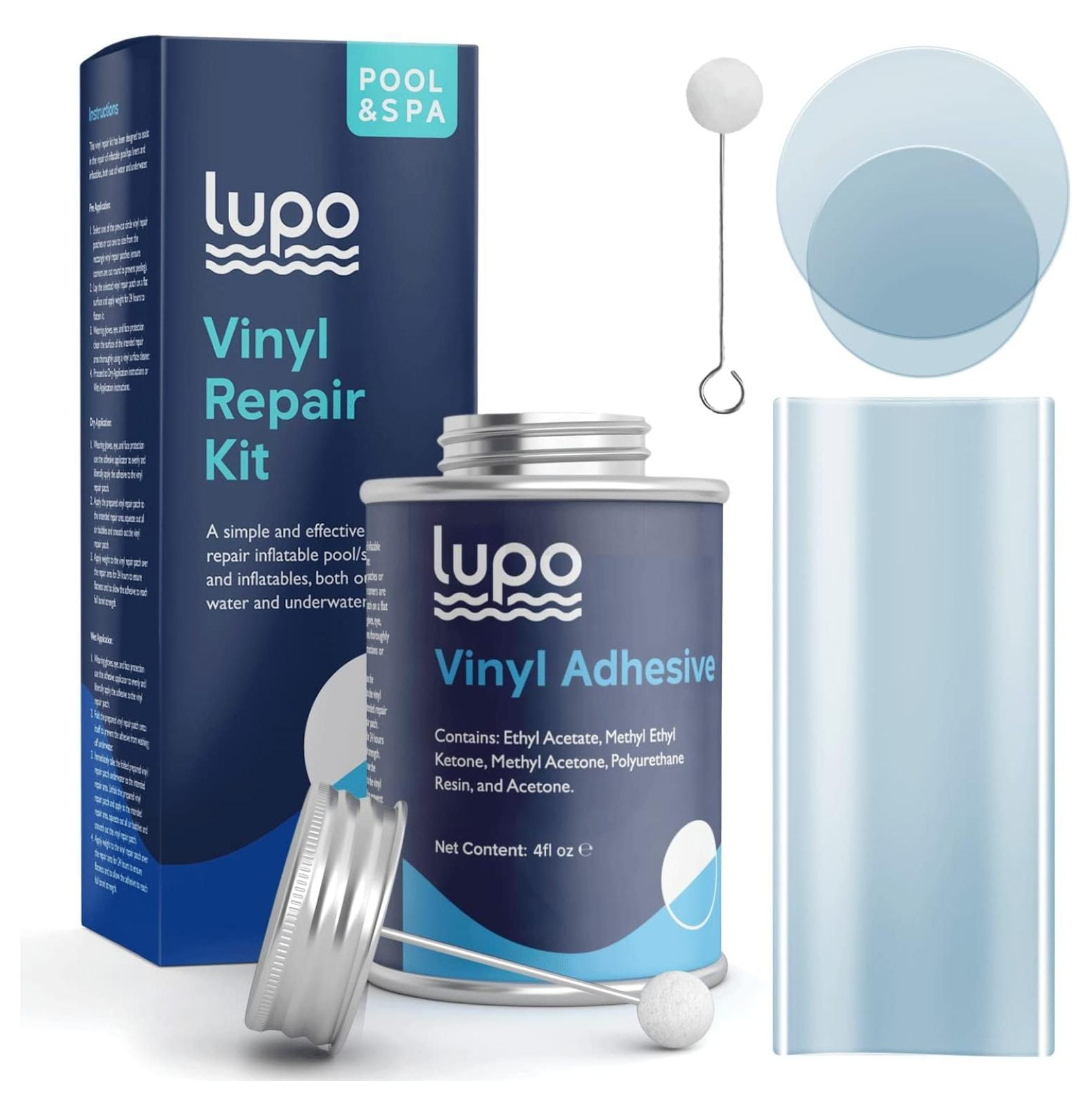 Lupo 4 fl. oz. 15 Piece Heavy Duty Vinyl Repair Kit for Above Ground