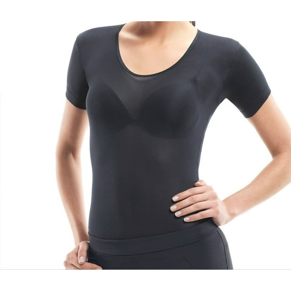 Lupo Second Skin Women's Short Sleeve Sheer See Through Mesh Top, White