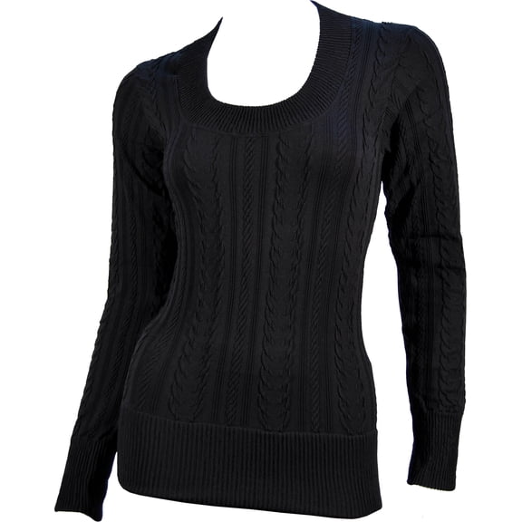 Lupo Women's Seamless Pullover Scoop Neck Blouse w/ Long Sleeves