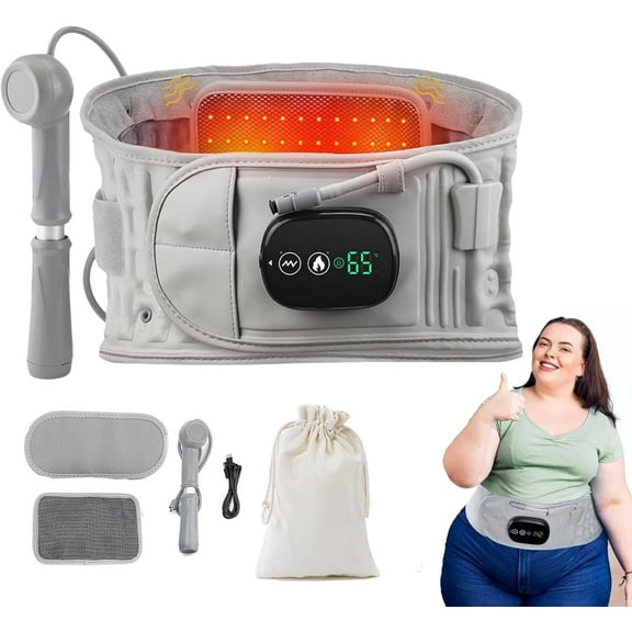 Lupps 3-in-1 Back Belt, 2025 Best Lupps Back Therapy Belt for Pain Relief, 6D Ergonomic Inflatable Backs Brace Massager Belt Cordless with 3 Adjustable Levels, Nuviol Belt for Lumbar Support
