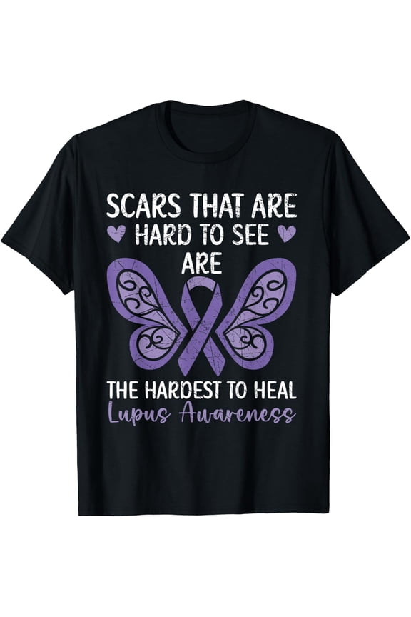 Lupus Awareness Butterfly Wear Purple SLE Autoimmune Disease T-Shirt