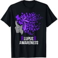 thumbnail image 1 of Lupus Awareness Shirt Lupus Purple Butterflies T-Shirt, 1 of 4