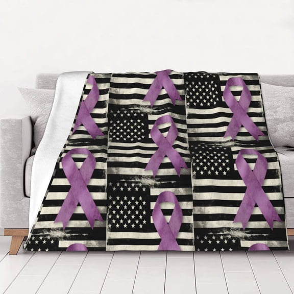 Lupus Cancer Awareness Flag Throws Blanket Fleece Soft Cozy Warm Plush for Travel Chair Bedroom Living Room Sofa 40"x30"