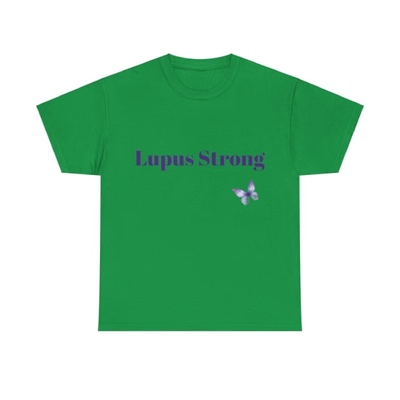 Lupus Strong, Purple ribbon, Lupus Awareness, Unisex Heavy Cotton Tee
