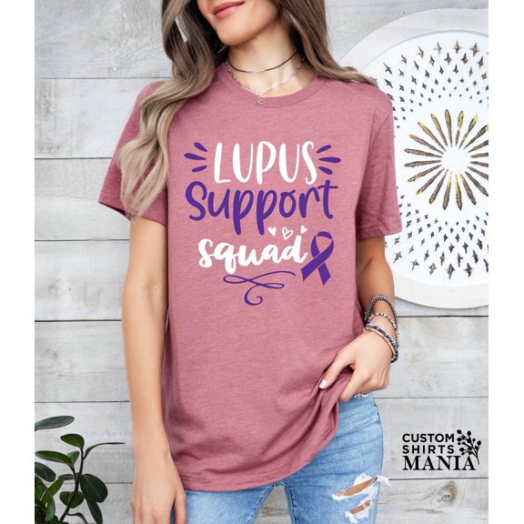 Lupus Support Squad Shirt,Lupus Support Shirt,Lupus Awareness Shirt,Support Squad Shirt,Purple Ribbon Shirt,Group Shirts,Chronic Disease Tee Sweatshirt All Size S-5XL