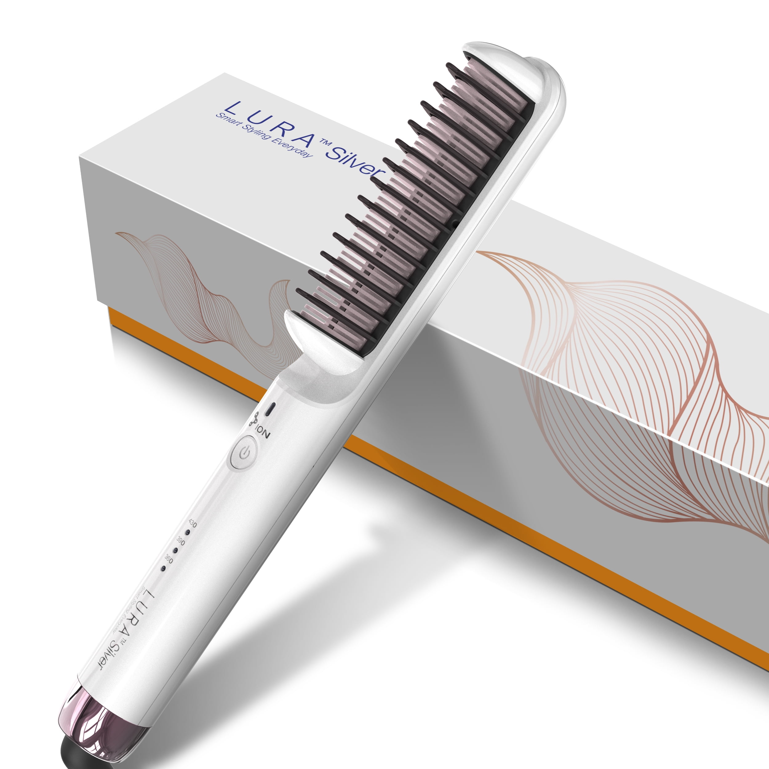 Lura Negative Ion 3 in 1 Hair Straightener Brush for Black Women Hair,Dual  Voltage Ceramic Hair Straightener Comb 20s Fast Heating 360-430℉