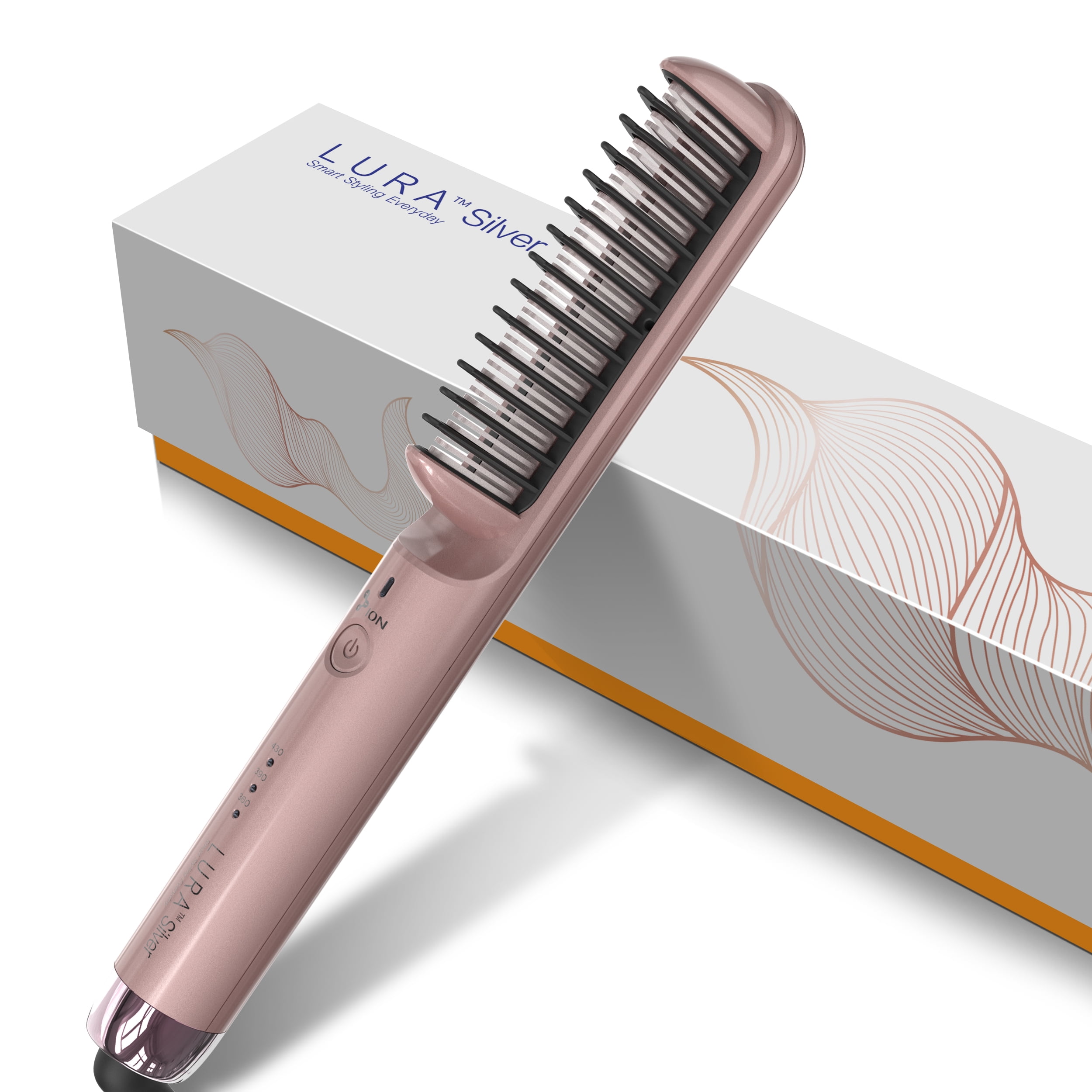 Lura 3 in 1 Negative Ion Hair Straightener Brush Fast Heating Ceramic Comb for Women Dual Voltage 360 430 Walmart