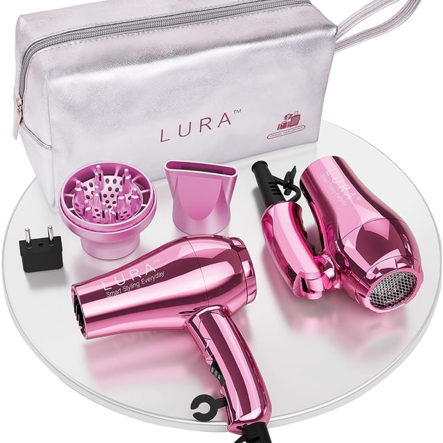Lura Compact Travel Hair Dryer with EU Plug,Dual Voltage, Mini Size