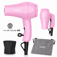thumbnail image 1 of Lura Travel Portable Hair Dryer,Dual Voltage Mini Folding Handle Hair Blow Dryer Lightweight with 1 Concentrator,Pink, 1 of 8