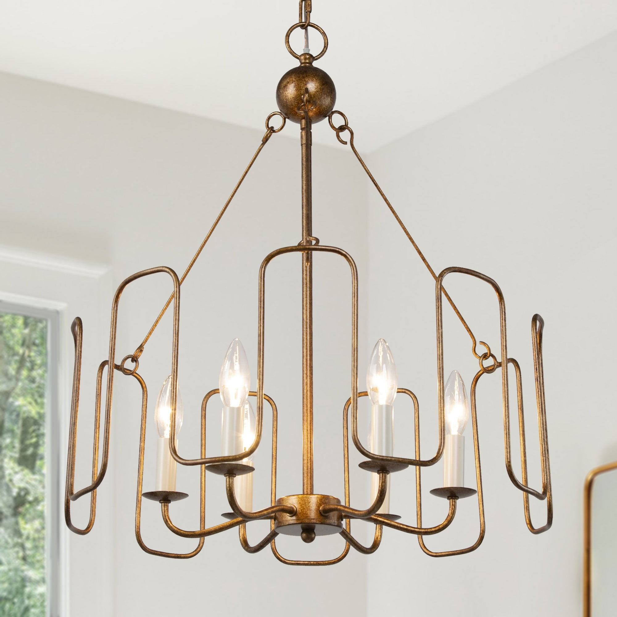Luray Midcentury Modern Chandelier French Country 6light Drum Pendant