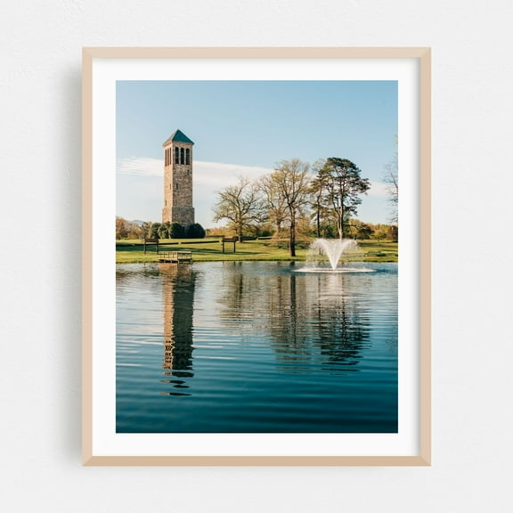 Luray Singing Tower - Luray Virginia Photography Oak Framed Wall Art Print 16 x 20 inches
