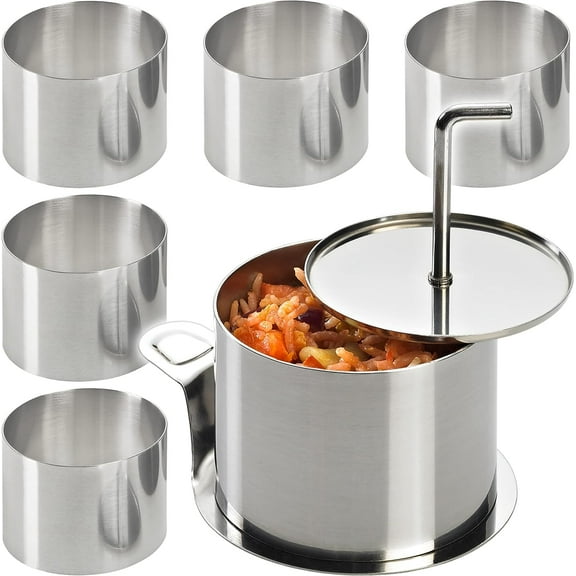 Lurch Food Rings, Set of 6, 2.9 Round Dessert Mold, Stainless Steel