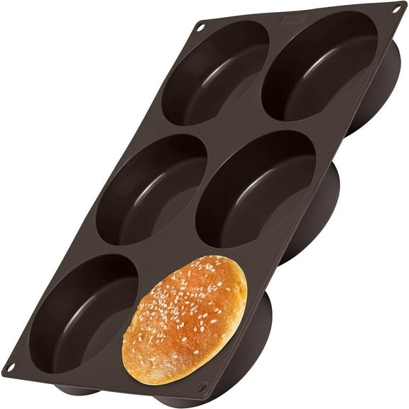Lurch Hamburger Bun Silicone Baking Pan, Flexiform Non-Stick Mold Ø 3" Buns