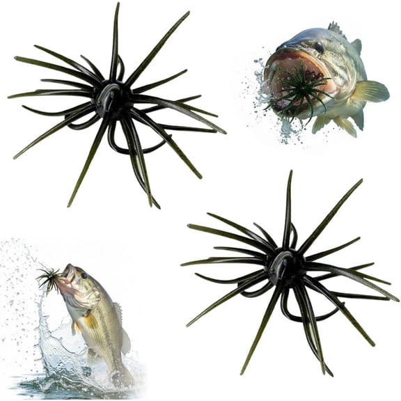 Lure Bait for Black Bass, 2-Pack Simulation Sea Urchin Bait, Water Balloon Floats Soft Sea Urchin Baits, Artificial Soft Worms for Bass, Mandarin Fish, Snakehead and Catfish