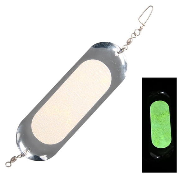 Lure Bait Flash Board, Stainless Steel, 4.68 inch, 7 Colors, 1 Count, for Night Fishing