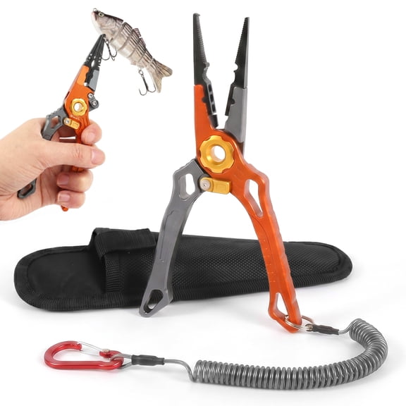 Lure Plier Saltwater Resistant Stainless Steel Head Multifunctional Fishing Plier for Line Cutting and Hook Removing