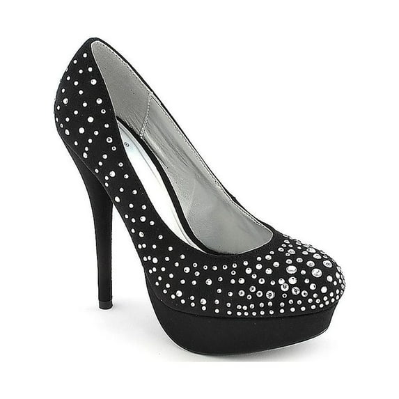 Lure-S by Delicious Studded Rhinestone Platform Heels Pump