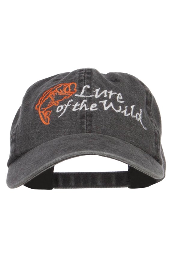 Lure of the Wild Embroidered Washed Cap - Black OSFM