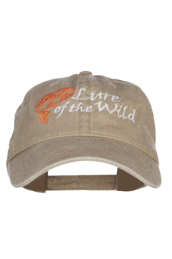 Lure of the Wild Embroidered Washed Cap - Khaki OSFM