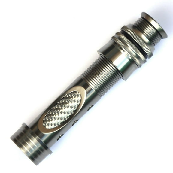 LureSport 2pcs Fly Reel seat Aluminum Body Silver Carbon Tube Fishing Rod Building Component Repair Pole DIY Accessory