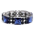 thumbnail image 1 of Lureme Bling Navy Blue Square Stones Elastic Stretch Bangle Bracelets for Women Party Proms(bl003601), 1 of 7