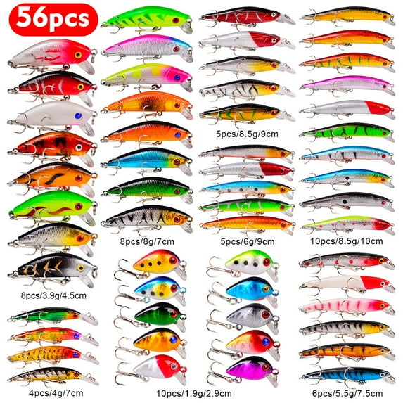Lures,Saltwater And Freshwater Kit Soft Lures With Saltwater 56pcs Lures Kit Lures Set With Freshwater Redfish Mewmewcat Twirltide