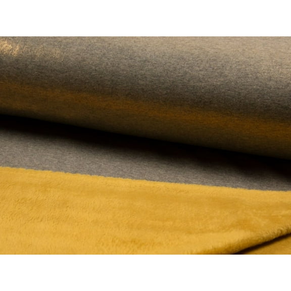 Lurex Fleece Fabric Ochre - per yard