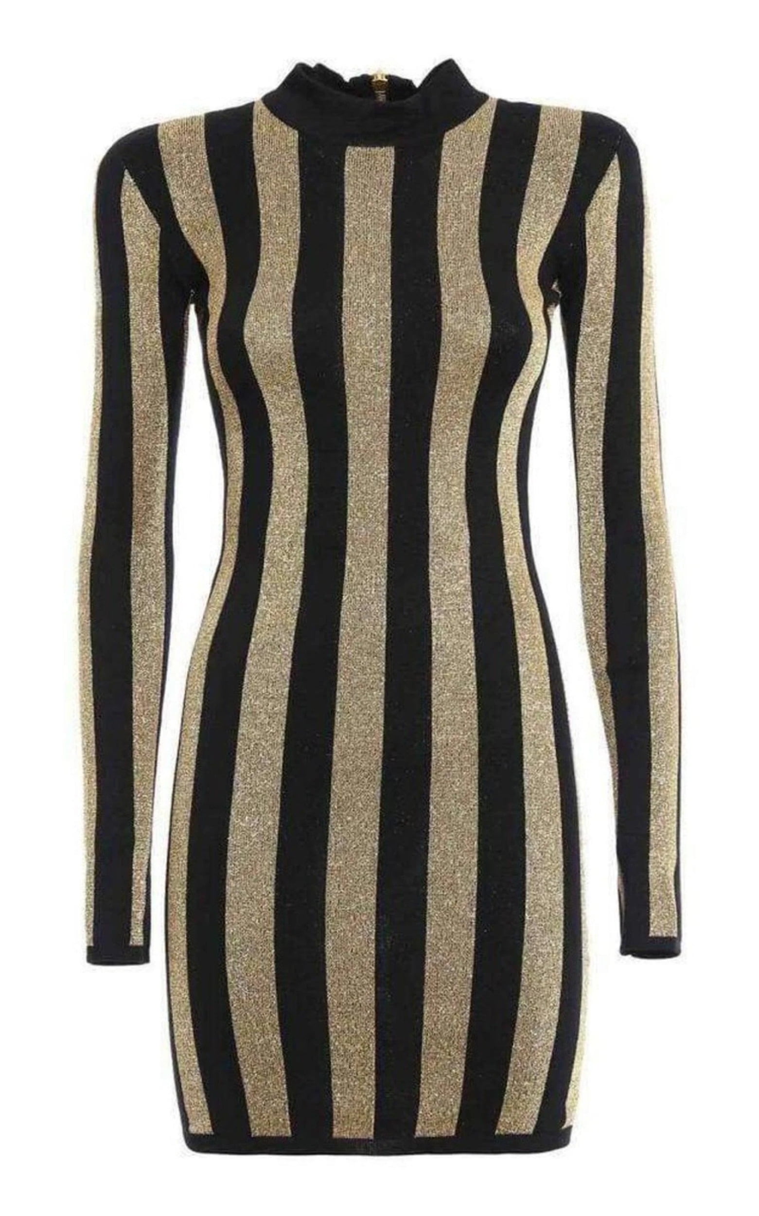 パーティードレス Lurex Gold Black Striped Pattern Mini Dress Lurex Gold Black Striped Pattern Mini Dress - Walmart