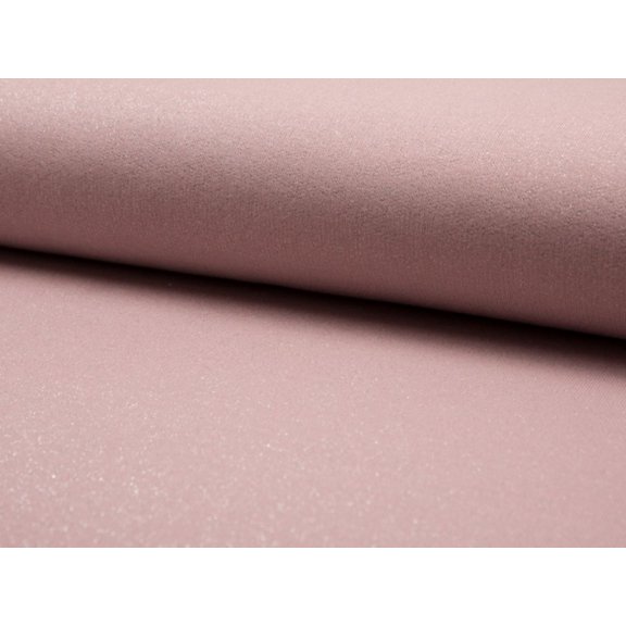 Lurex Loop Back French Terry Stretch Knit Fabric Old Rose Pink - per yard