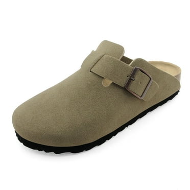Lurnyet Women Slip On Suede Clogs with Buckle Closure Sandal