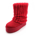 thumbnail image 1 of Lurnyet Women Winter Fuzzy Boots Faux Fur Lined 2 inch Sole Calf High, 1 of 4