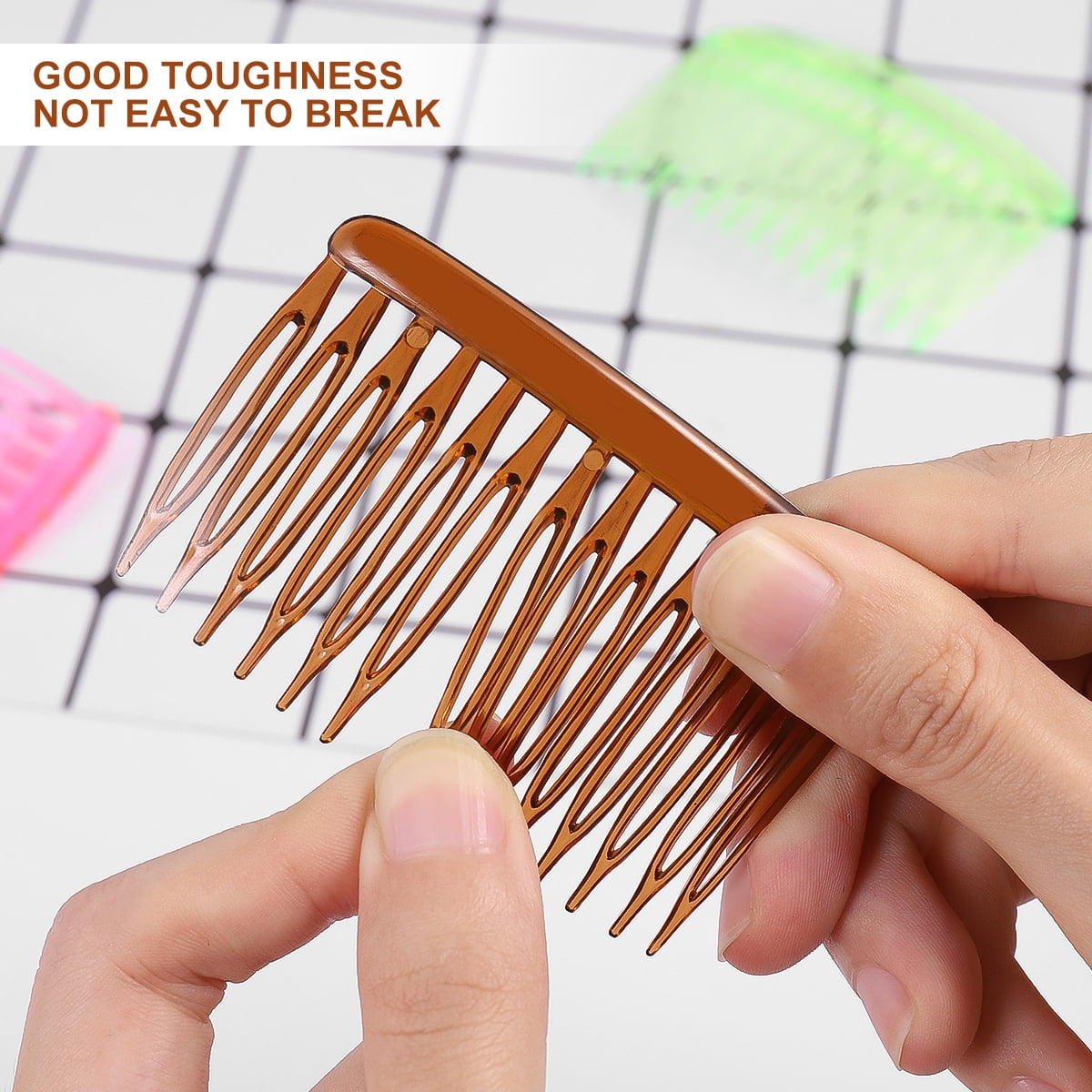Lurrose 12pcs Plastic Hair Combs Single Row Hair Clip Combs Wave Design Side Combs Hair