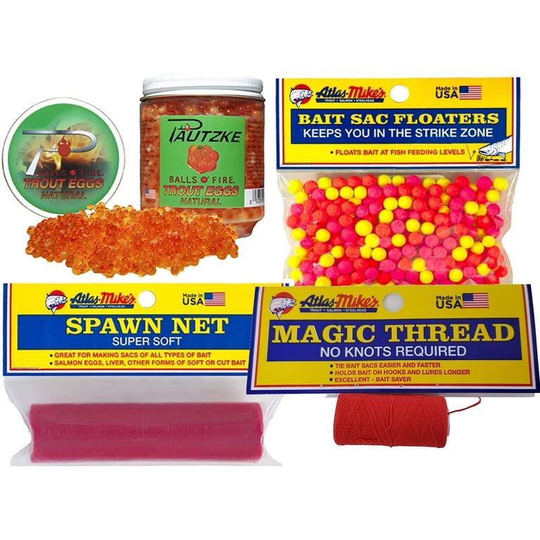 Lurwind Salmon Trout Fishing Build Your Own Spawn Sac Kit Bundle with I'd  Rather Be Fishing Sticker, Fishing Bobbers, Trout Lures Egg Floaters, Bait