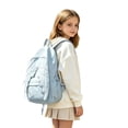 thumbnail image 1 of Lusa Cute Solid Color Backpack for Students Trendy 3D Wing Design Large Capacity Lightweight Schoolbag Fall Back to School Season Casual Versatile Double Shoulder Bookbag Light Blue One Size, 1 of 4