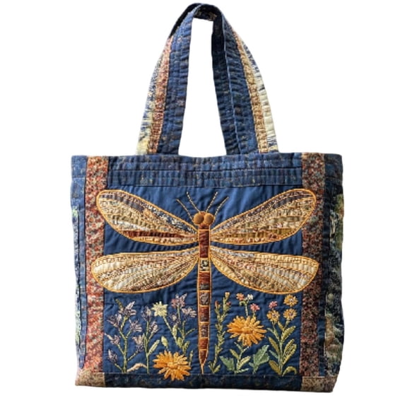 Lusa Fashion Animal Pattern Quilted Tote Bag Handcrafted Patchwork Lightweight Large Capacity Cute Handbags Durable & Stylish Wide Straps Comfortable Travel Daily Use J S