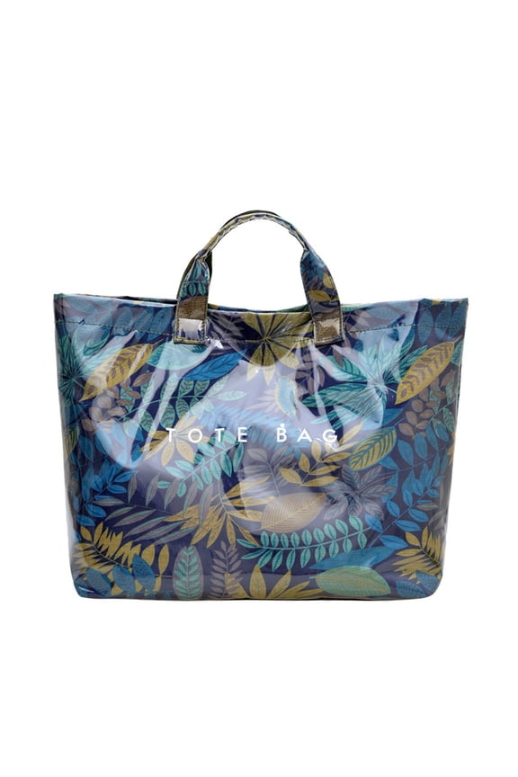 Tote Bag Women's Letters Print Camouflage Color Handbags Large Canvas Waterproof Tote Purse for Work, Beach, Shopping and Daily Commuting Use Blue One Size