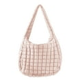 thumbnail image 1 of Lusa Puffer Tote Bag for Women Large Capacity Quilted Puffy Lightweight Handbags Solid Color Soft Comfortable Shoulder Casual Carryall 2026 Fashion Daily Use Crossbody Bags Pink One Size, 1 of 5
