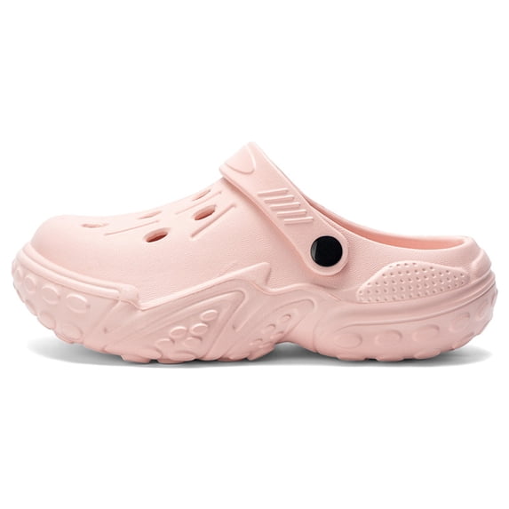 Lusa Summer Beach Lightweight Kids Slippers with Holes Solid Color Comfortable Soft Sole Non- Sandals for Boys and Girls Casual Outdoor Play Cool Shoes Pink 10-10.5 Years