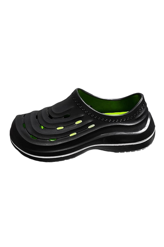 Summer Breathable Non- Soft Soles Slippers with a Closed Heel Lightweight Comfortable Outdoor Beach Hole Shoes Fashion Arch Support Design Casual Work Driving Sandals Black 45