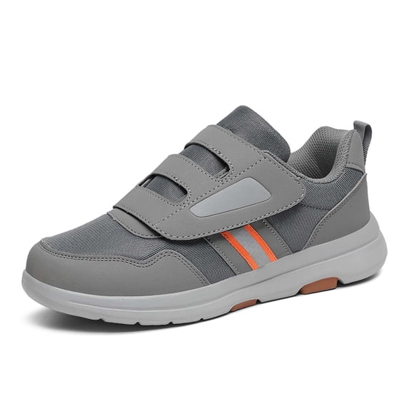 Lusa Wide Toe Box Shoes for Men Women Convenient Hook and Loop Low Top Walking Shoe for Seniors Non- Loose Sneakers Bunions, Plantar Fasciitis, Hammertoes, Swollen Footwear Grey 38