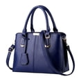 thumbnail image 1 of Lusa Womens Fashion Purses and Handbags Pure Color Medium Capacity One Shoulder Tote Bags Durable & Stylish Handle Satchel for Ladies Work Commuting Use Navy One Size, 1 of 2